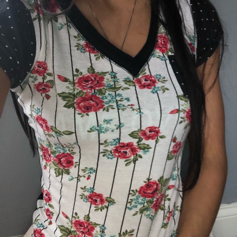 Flower Baseball Tee